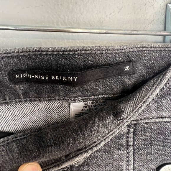 Banana Republic Jeans Womens 28 Gray Button Fly High Rise Slim Stretch Denim - Picture 3 of 8